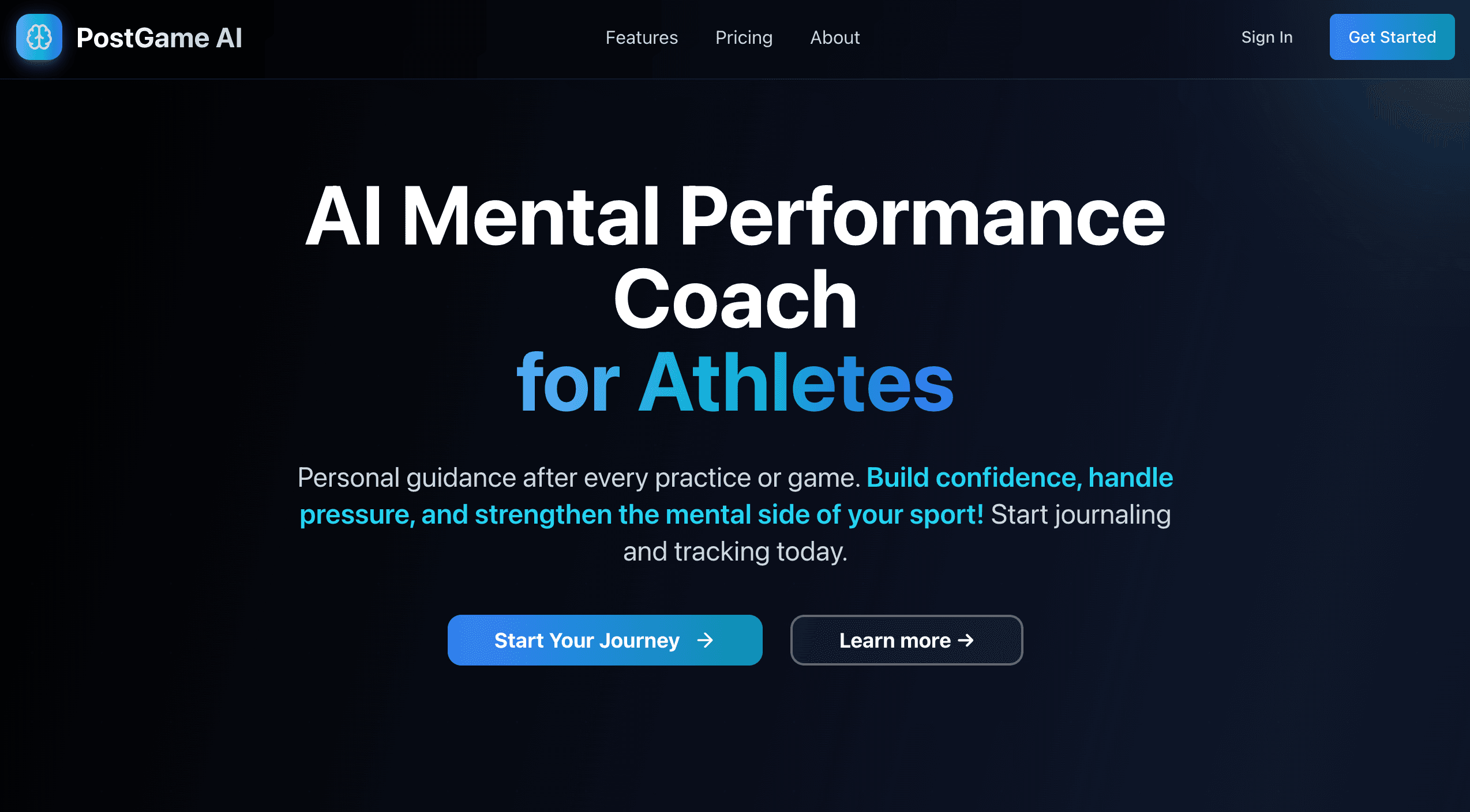 PostGame AI website preview